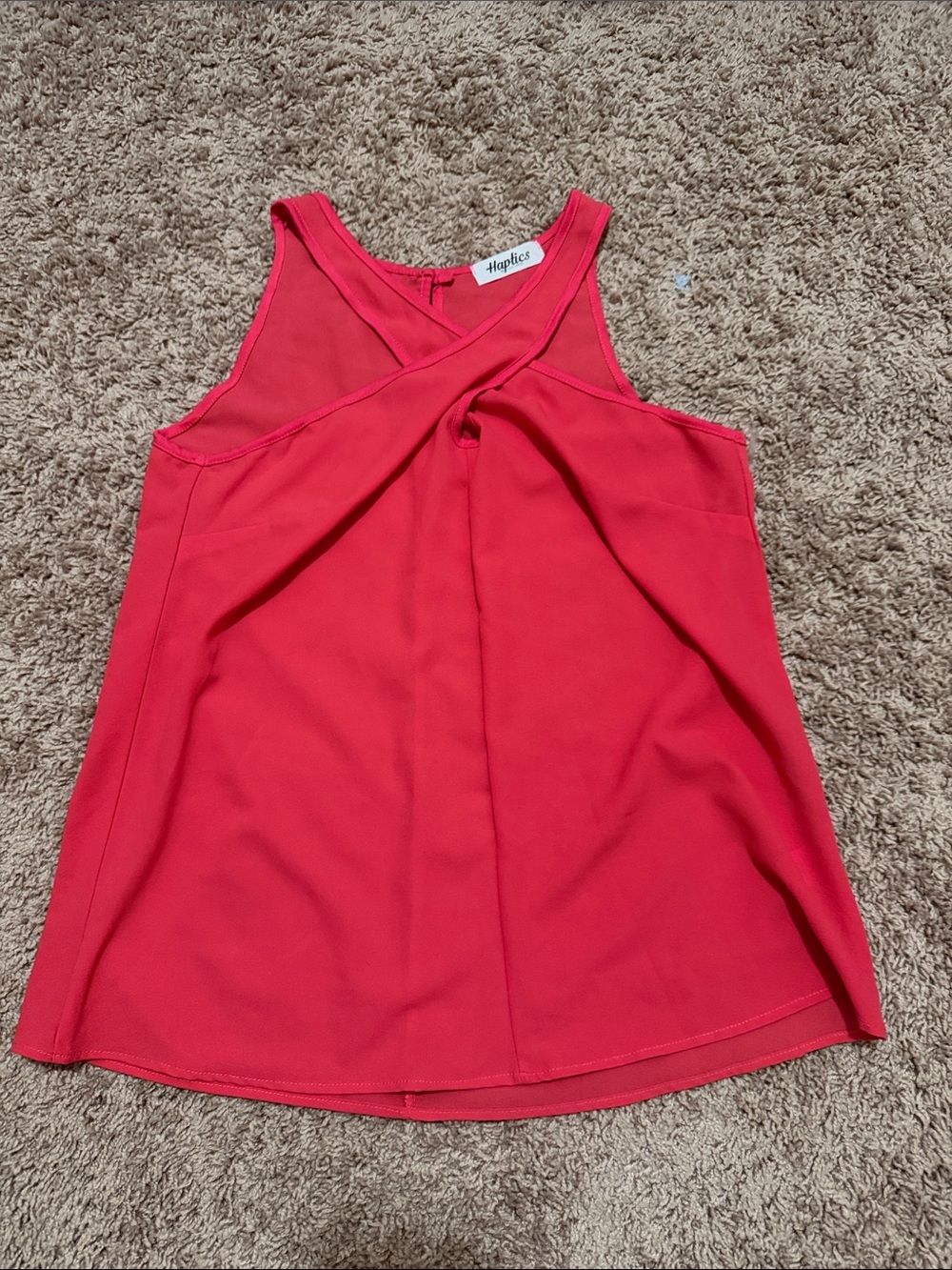 Haptics Red Twist-Front Sleeveless Cami